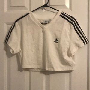 White Adidas Crop top